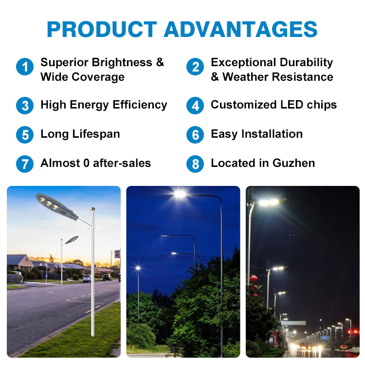 Hot Selling Street Lamps 50w 100w 150w 200w 250w Outdoor Photocell Sensor Manufacturer Led Street Lights