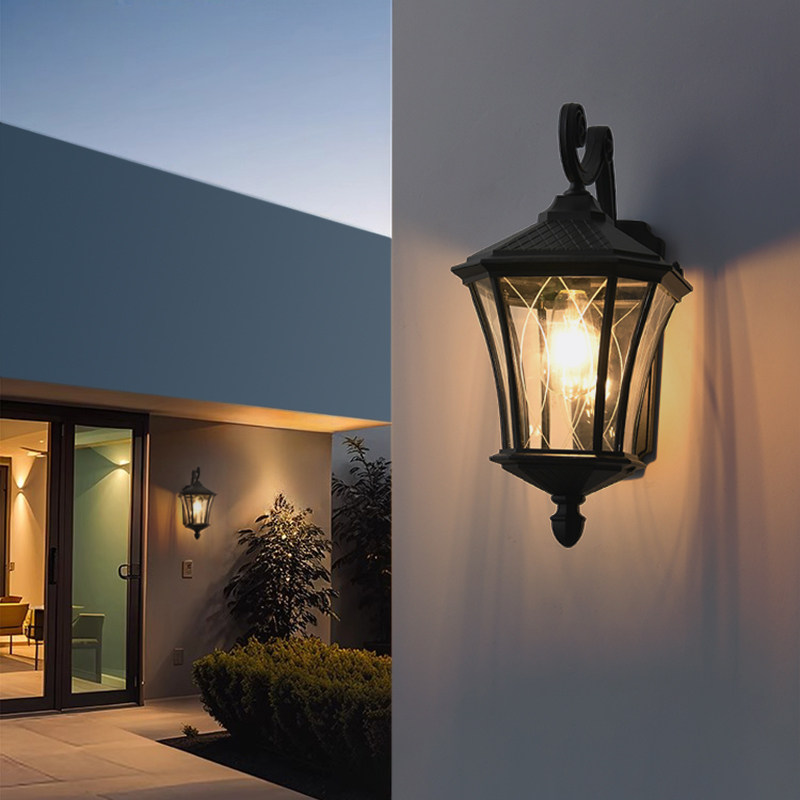 Outdoor Waterproof Solar Frosted Glass Wall Light for Garden Courtyard Terrace Gate &amp; Balcony