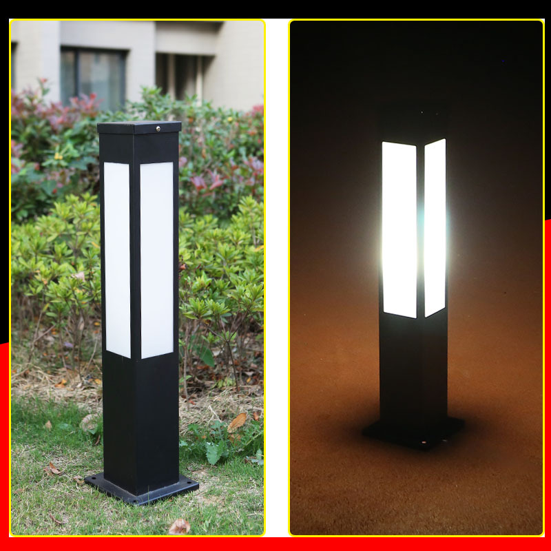 Outdoor Waterproof Garden Solar Lights Pathway Decorative Bollard Light square Lawn Lamp Spike Park Road Landscape Lighting