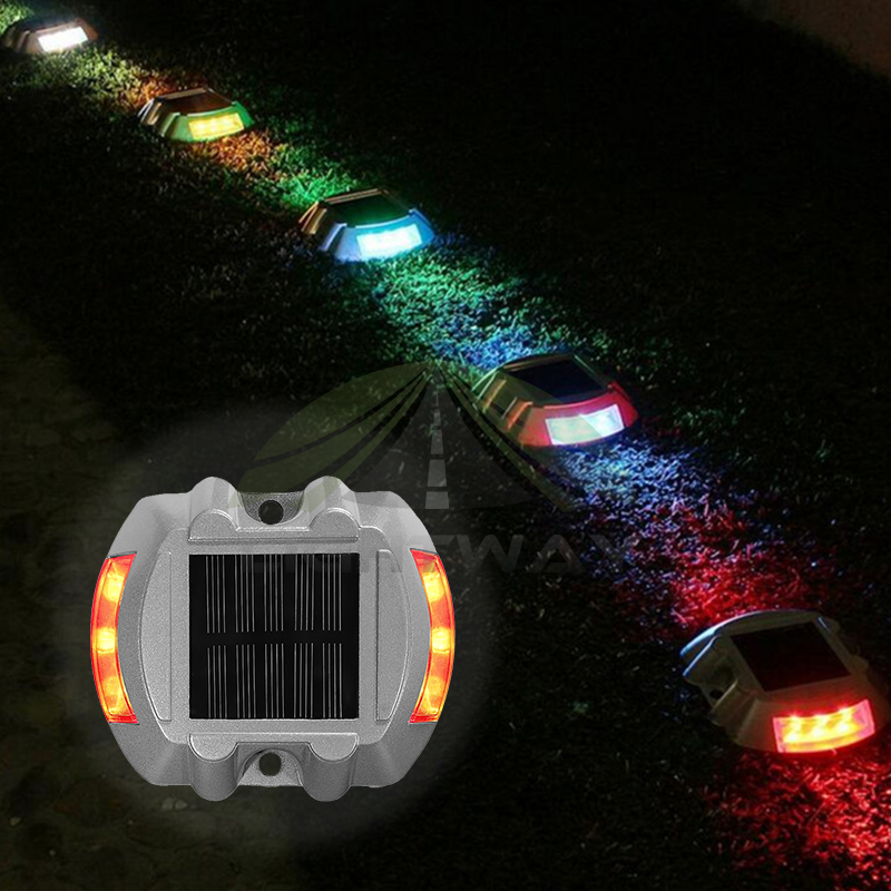 Aluminum Outdoor Garden LED Pavement Step Light Solar Deck Dock Floor Light Solar Road Studs LED Cat Eye Raised Road Markers