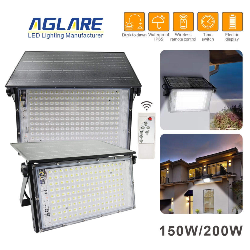 Outdoor Waterproof LED Stadium Light Reflector Projector Folded Spotlight IP65 Solar Garden Flood Lights