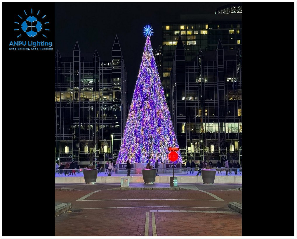 Aupu Commercial Giant Christmas Tree - RGB LED Decorative Lighting with Waterproof IP65 Rating, Suitable for Outdoor Hotels and Shopping Malls