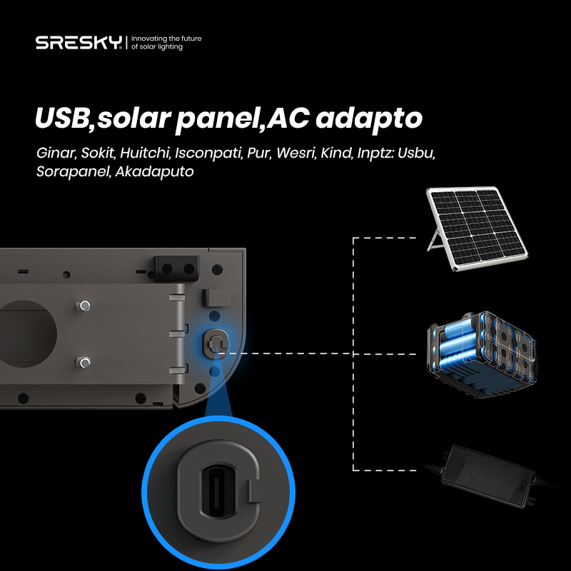 SRESKY Smart Road Solar Light Outdoor Solar Street Light with Pole Farola Solar Led Para Exterior Powerful Solar Street Light