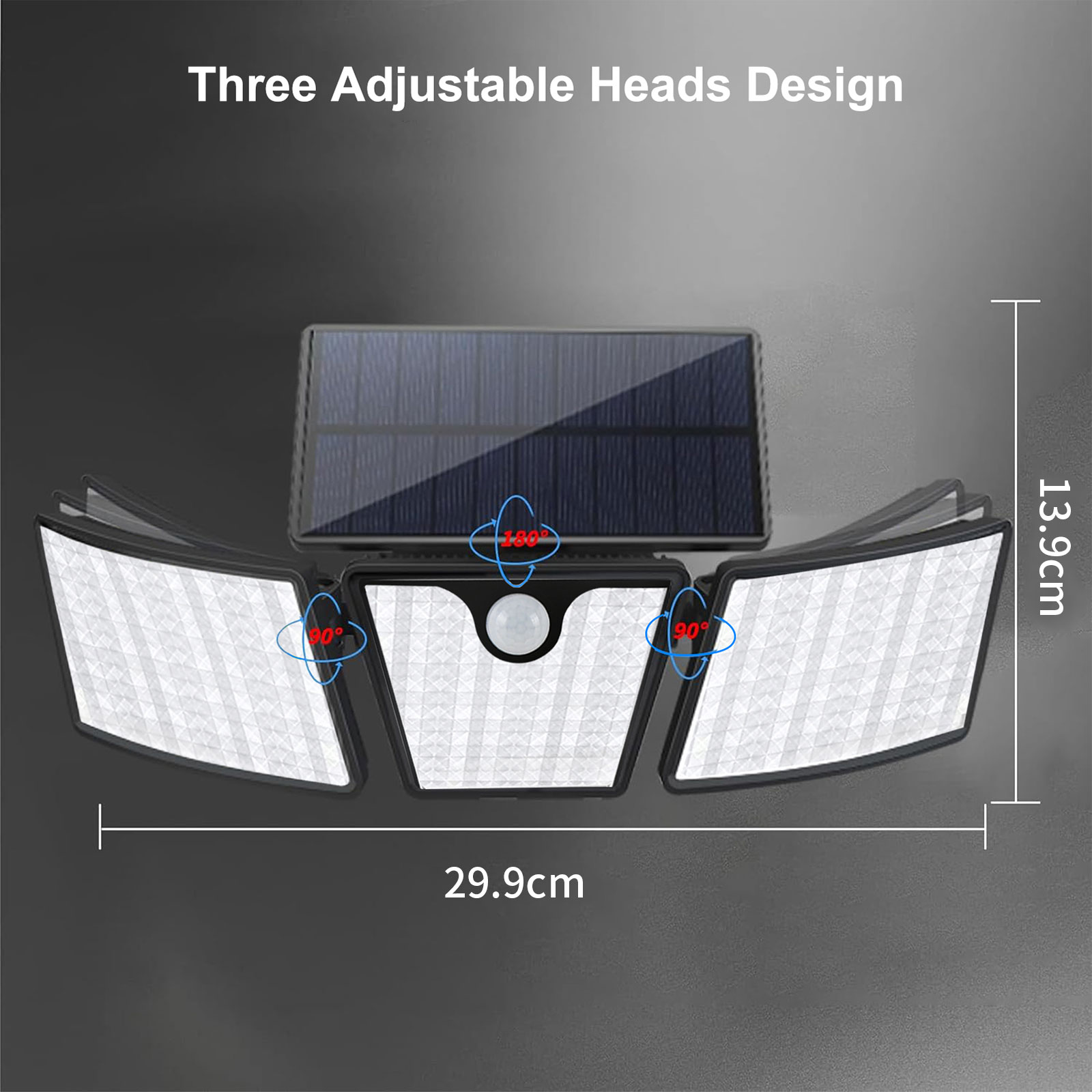 IP65 Waterproof 6000K Daylight LED Solar Outdoor Wall Light with Long Strip Shape and Sensor for House Deck Fence Garden