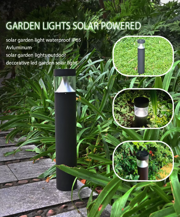 IP65 Waterproof Die Casting Aluminum+Glass 5W Solar Garden Light WW3000K+NW4000K+CW6000K Led Solar Led Post Bollard Light
