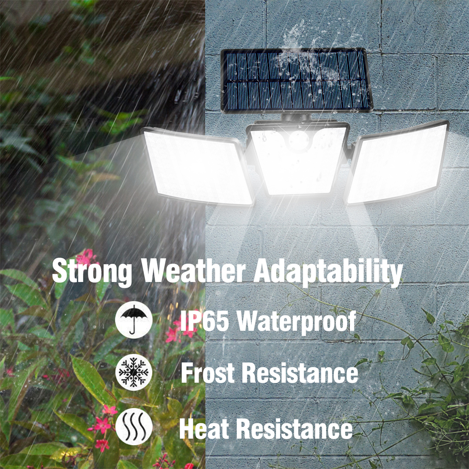 IP65 Waterproof 6000K Daylight LED Solar Outdoor Wall Light with Long Strip Shape and Sensor for House Deck Fence Garden
