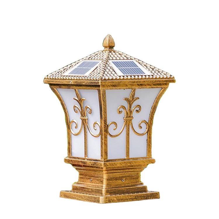 Vintage Style Solar Post Cap Light Die-cast Aluminum Outdoor Garden Pillar Lamp IP65 Waterproof Decorative Fence Top Light
