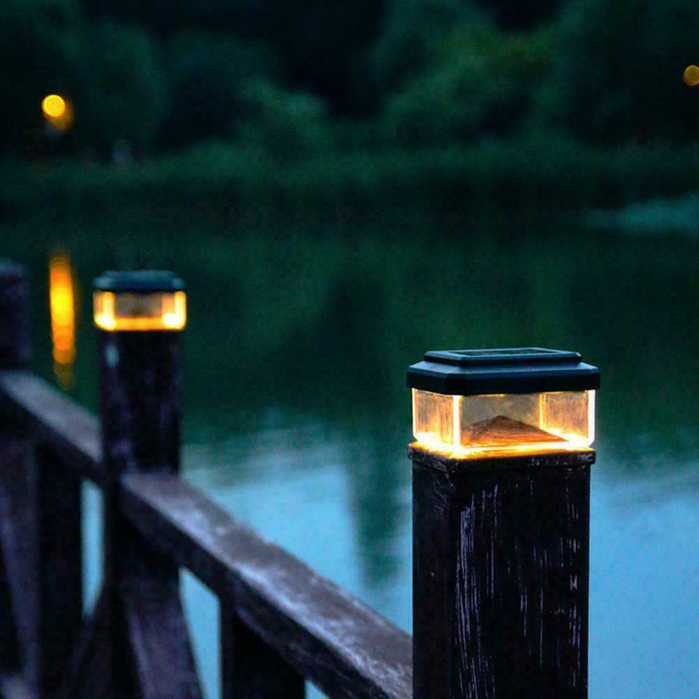 6-8 LED Solar Powered Post Cap Light Landscape Lighting Lamp Waterproof Outdoor Fence Post Caps Solar Garden Led Lights