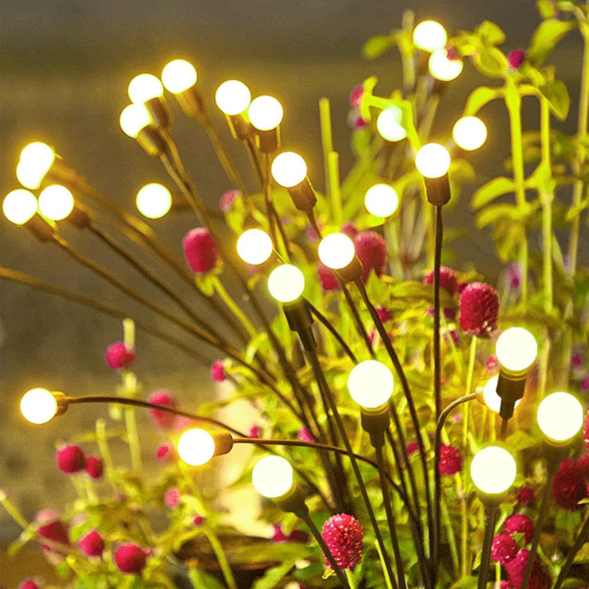 IP44 IP65 Waterproof Sun-Powered Firefly Solar Garden Light 70cm Pathway with 6 8 10 LED Landscape Patios Lawns Weddings Parties