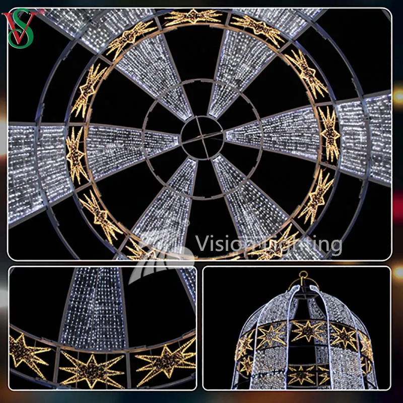 LED Christmas Bell Motif Decoration Lighting for Outdoor Commercial Use