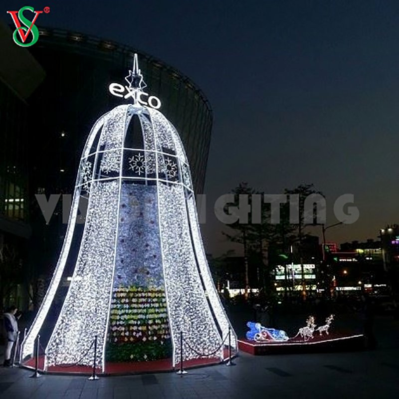 LED Christmas Bell Motif Decoration Lighting for Outdoor Commercial Use