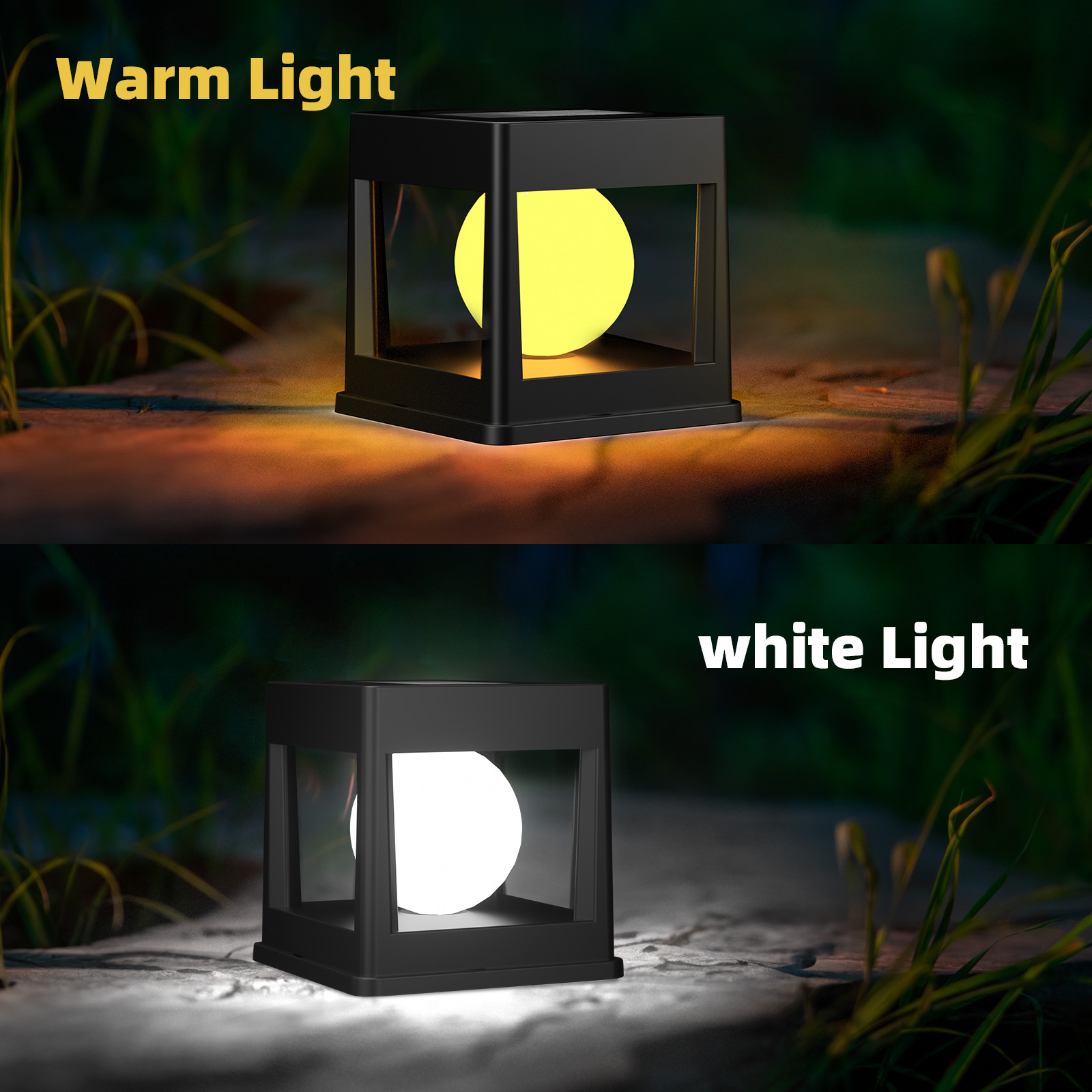 Wason New Frosted Ball Lampshade Eye-Friendly Solar Powered Fence Post Cap Lights Waterproof Solar Landscape Ground Light