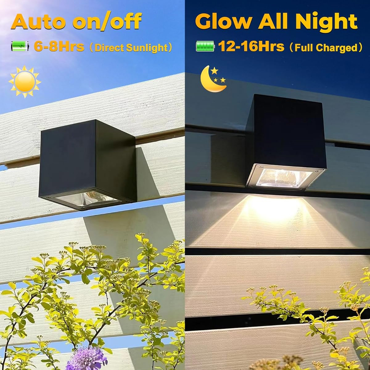 Solar Wall Lights Fence Light LED Waterproof Outdoor Garden Modern Sconce Atmosphere Night Lighting Home Exterior Up Auto Sensor