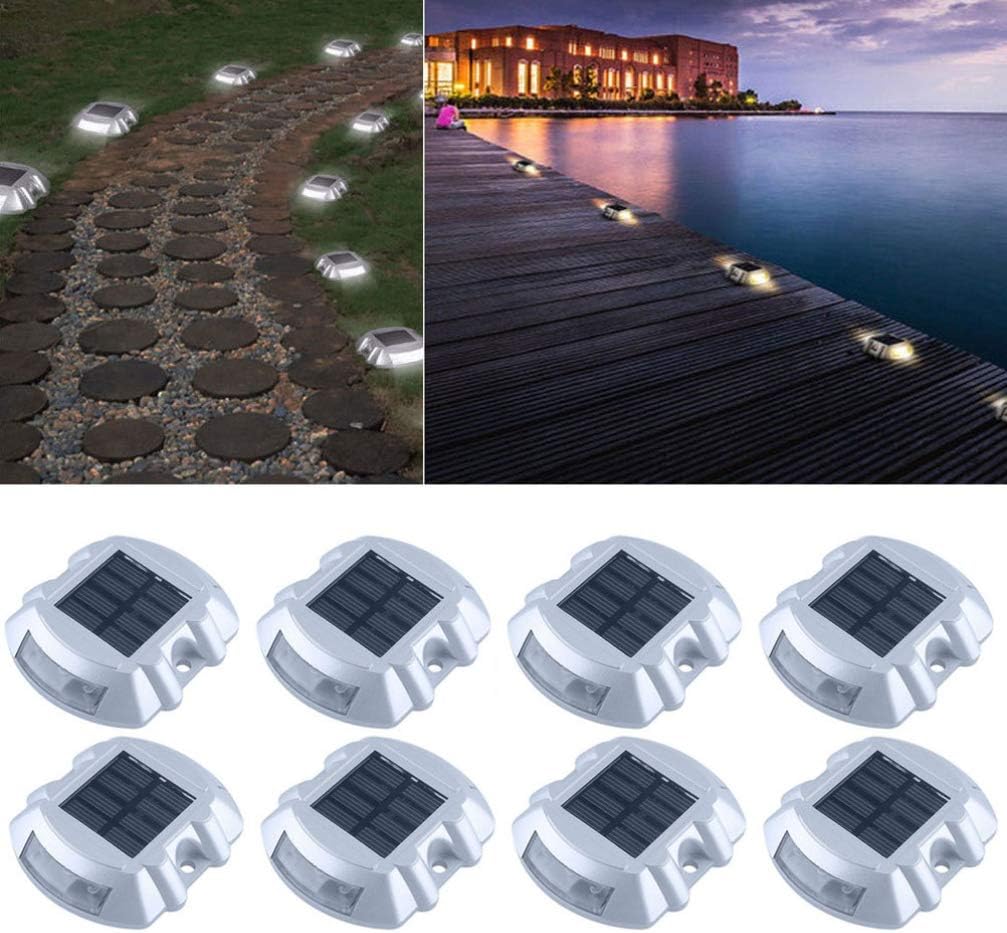 Solar LED Garden Light White LED Dock Light For Outdoor Use Security Pathway Marker Road Studs For Patio Garden Steps Solar