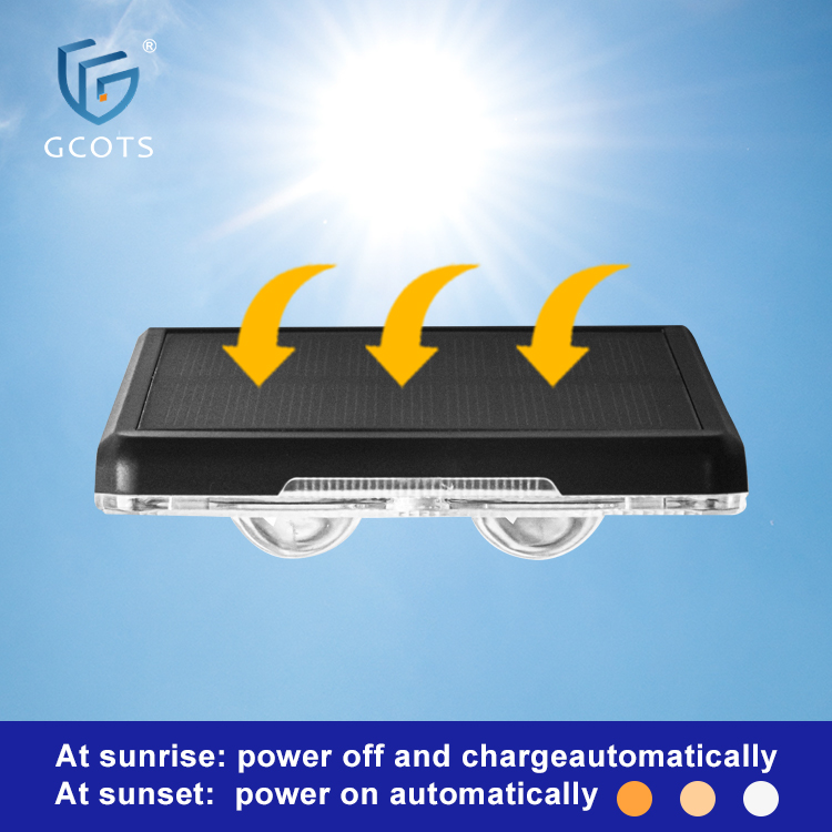 GCOTS Factory Outdoor Waterproof IP54 Rating Motion Activated Solar Wall Light for Garden Fence Wall LED Lamp Solar Powered