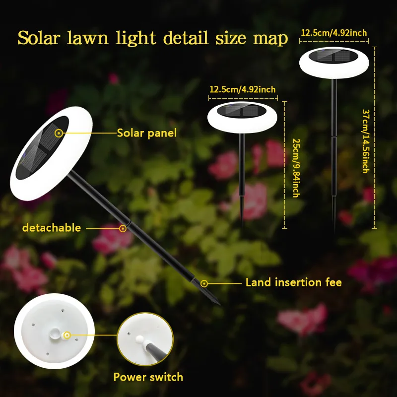 Solar Fairy Colorful Ground Outdoor Pathway Christmas Garden Landscape Lighting