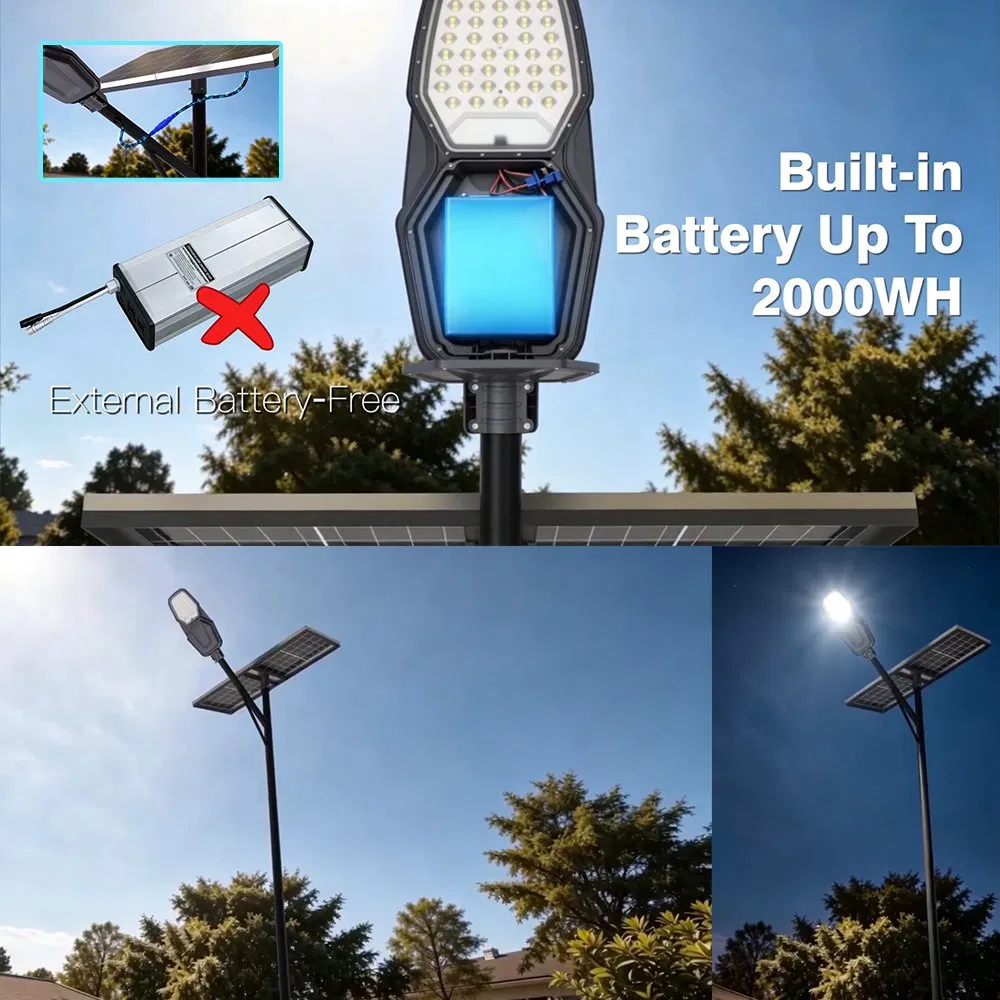 Outdoor Solar Power Light 3000W Integrated LED Solar Street Light with Radar Adaptive Lighting