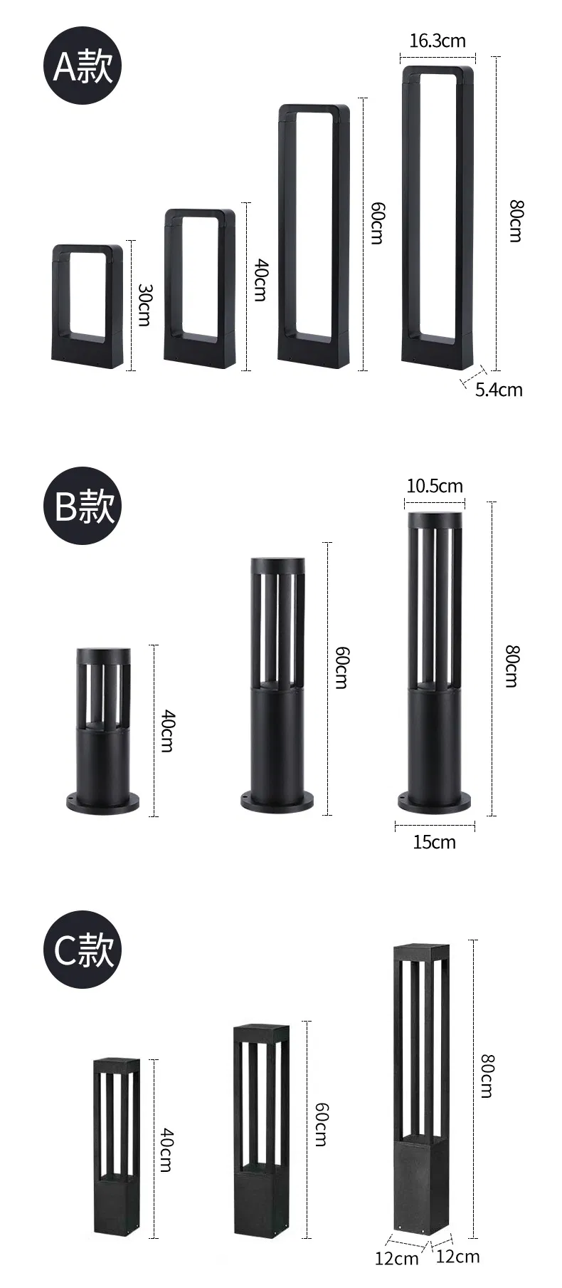 Path Decoration LED Modern Outdoor Lighting Post AC85-265V LED Landscape Lawn Lighting