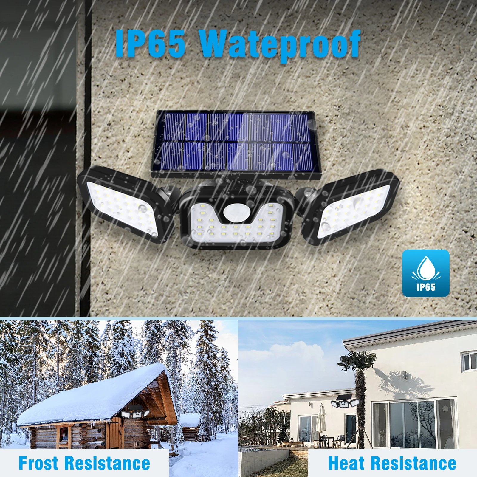 Modern 74 LED Solar Wall Light IP65 Waterproof Outdoor Lighting Motion Sensor Security Lights Garden Fence Plastic Wall Mounted