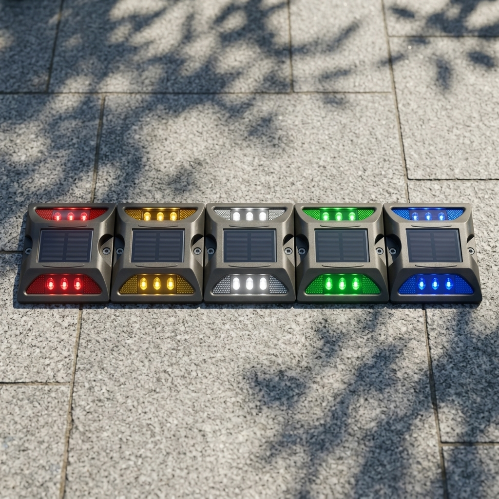 High Brightness 6 Led Double Sided Solar Road Stud Warm White IP68 Waterproof Warning Light For Garden Driveway Pathway Highway