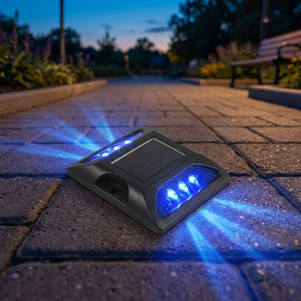 High Brightness 6 Led Double Sided Solar Road Stud Warm White IP68 Waterproof Warning Light For Garden Driveway Pathway Highway