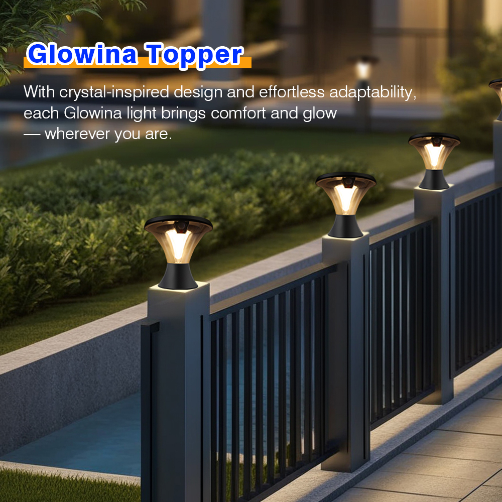 8W Modern LED Solar Powered Outdoor Garden Fence Pillar Light IP65 Rating Gate Post &amp; Solar Lamp