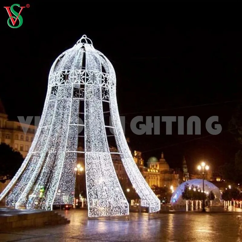 LED Christmas Bell Motif Decoration Lighting for Outdoor Commercial Use