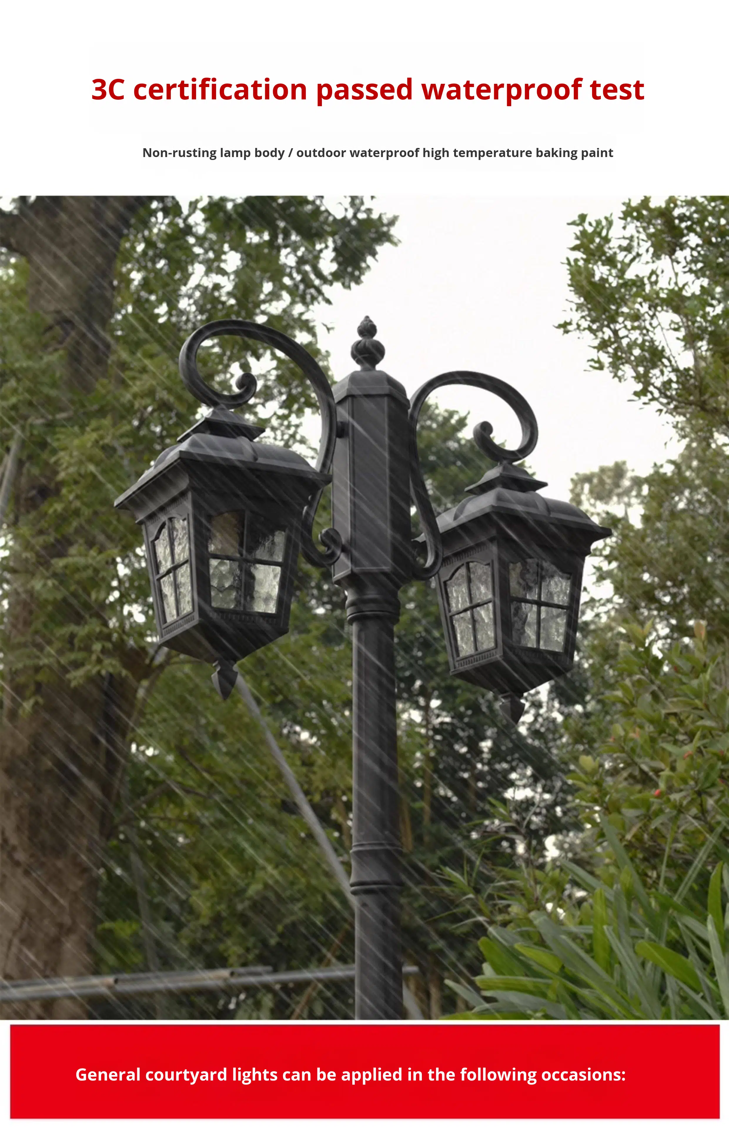 European Outdoor Garden Lights Waterproof 3-Meter LED Solar Garden Lights for Gardens Villas Roadscapes and Landscape Lighting