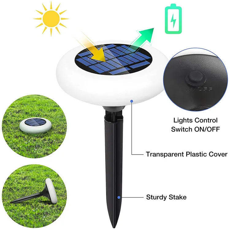 Solar Fairy Colorful Ground Outdoor Pathway Christmas Garden Landscape Lighting