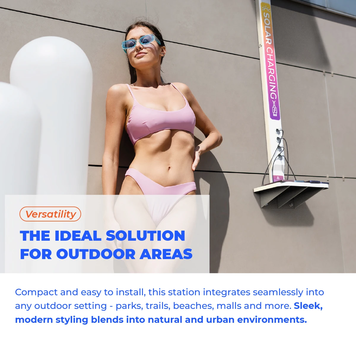 High Quality SUN Solar Powered Fast Charging Station Wall Mounted Cell Phone Chargers Outdoor Mobile Charging Kiosk