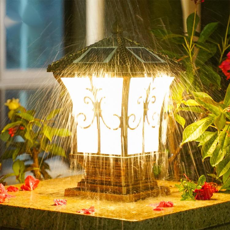 Vintage Style Solar Post Cap Light Die-cast Aluminum Outdoor Garden Pillar Lamp IP65 Waterproof Decorative Fence Top Light