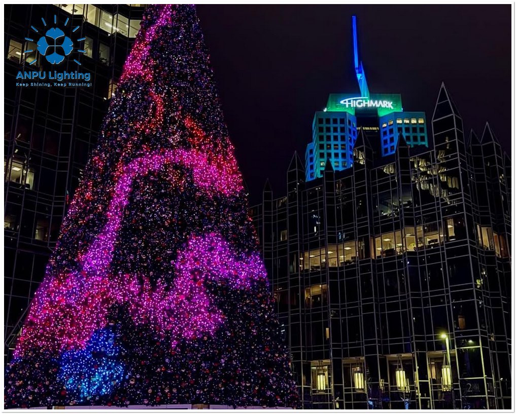 Aupu Commercial Giant Christmas Tree - RGB LED Decorative Lighting with Waterproof IP65 Rating, Suitable for Outdoor Hotels and Shopping Malls