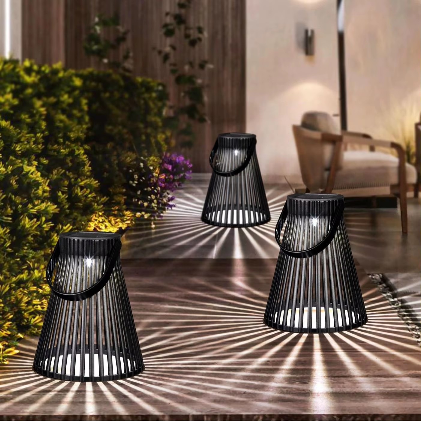 Solar Automatic Recharging LED Garden Lamp with Net Cover Outdoor Waterproof Hanging Creating Atmosphere Shadows Light