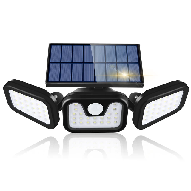 Modern 74 LED Solar Wall Light IP65 Waterproof Outdoor Lighting Motion Sensor Security Lights Garden Fence Plastic Wall Mounted