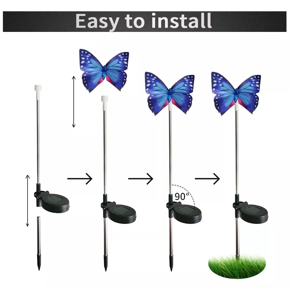 Holiday Decoration Solar Powered Lamps Outdoor Garden LED Landscape Christmas Stainless Lighting