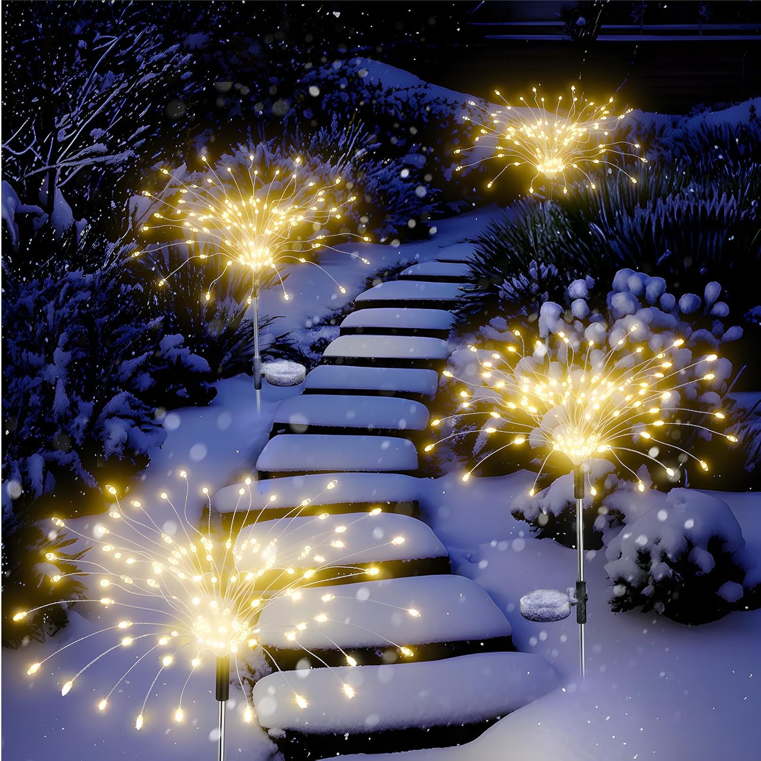Outdoor Waterproof Solar Firework Landscape Light Garden Decoration Light For Pathway Patio Christmas Wedding Party
