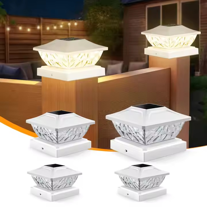 Shingel Solar Post Lights Outdoor High Brightness Solar Powered Fence Post Cap Lights Light Control IP65 Waterproof for Garden