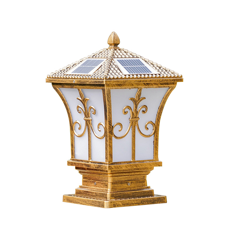Vintage Style Solar Post Cap Light Die-cast Aluminum Outdoor Garden Pillar Lamp IP65 Waterproof Decorative Fence Top Light