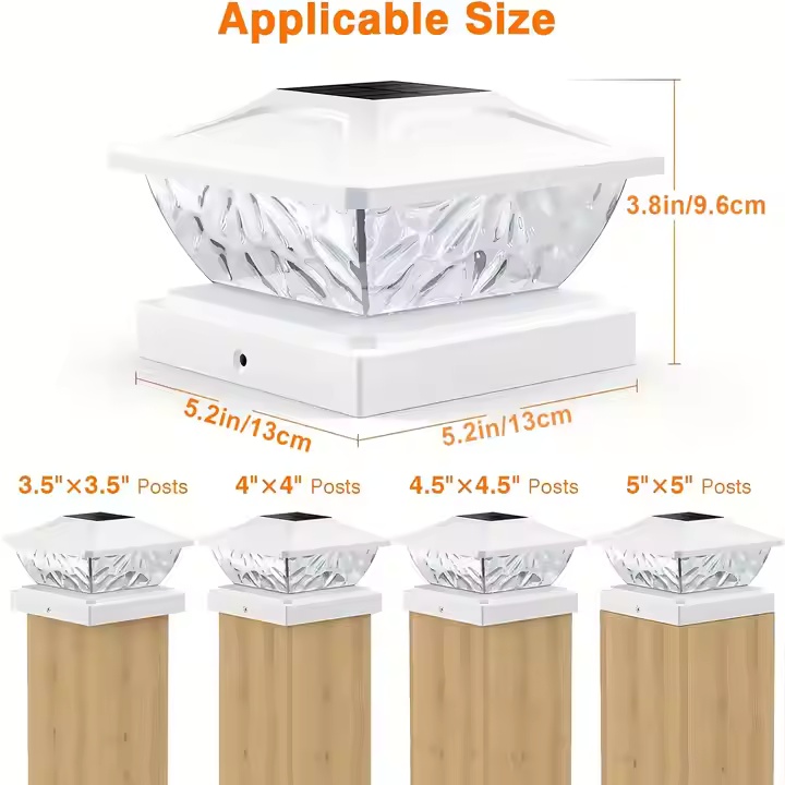 Shingel Solar Post Lights Outdoor High Brightness Solar Powered Fence Post Cap Lights Light Control IP65 Waterproof for Garden