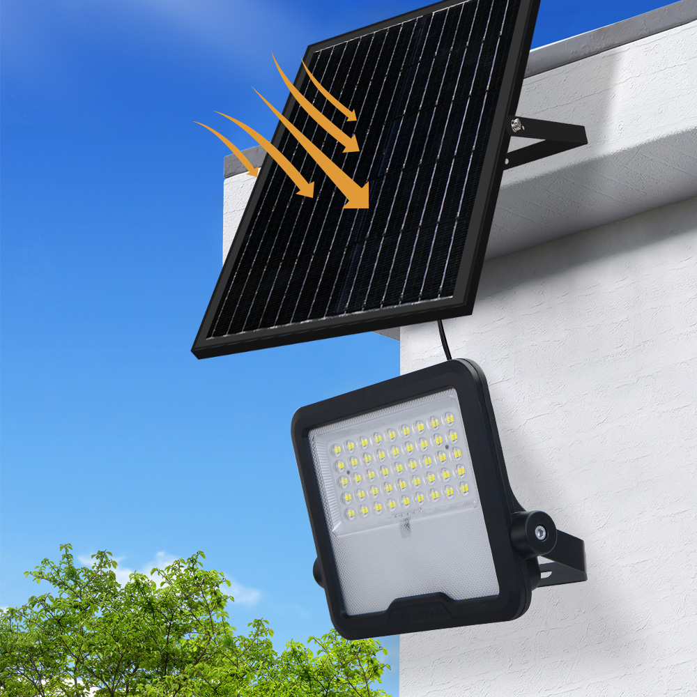 KCD Aluminum 60w 150w 300w IP65 Outdoor Stadium Smart Reflector LED Solar Floodlight 8000 Lumen Solar Power LED Flood Light