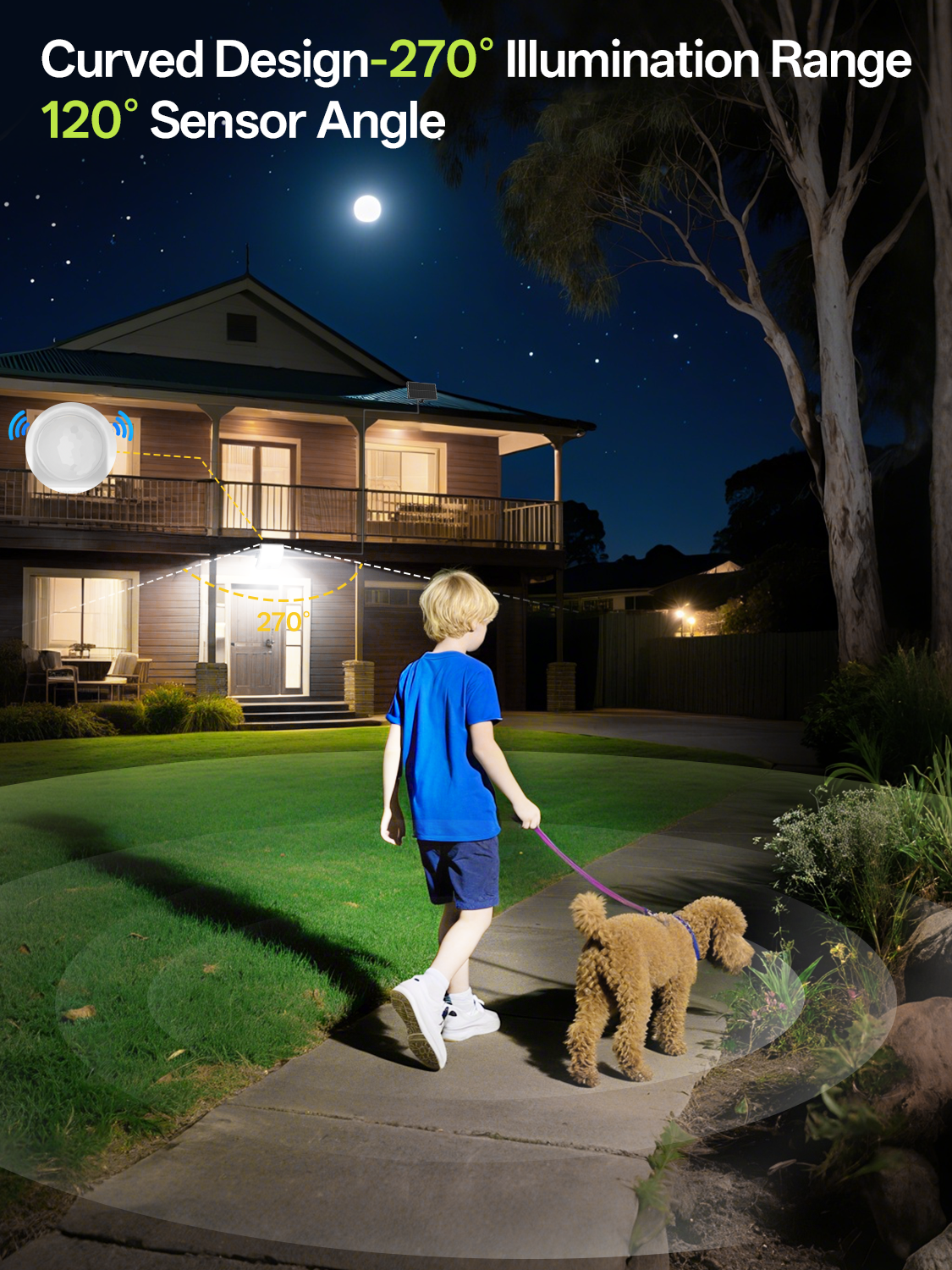 Solar Lights for Outdoors with Motion Detector, 5 Mode Solar Wall Light for Outdoors with Remote Control, IP65 Waterproof