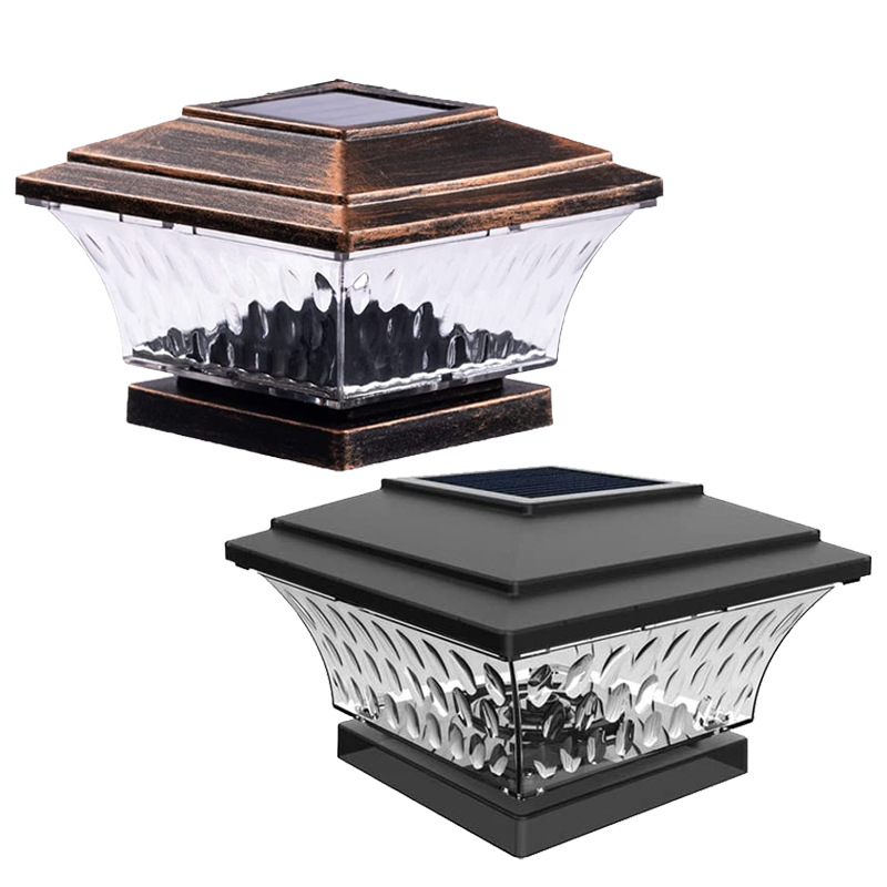 Solar Post Cap Light PVC Fence Pillar Lamp Waterproof Garden Landscape Light for Yard Entrance Decoration