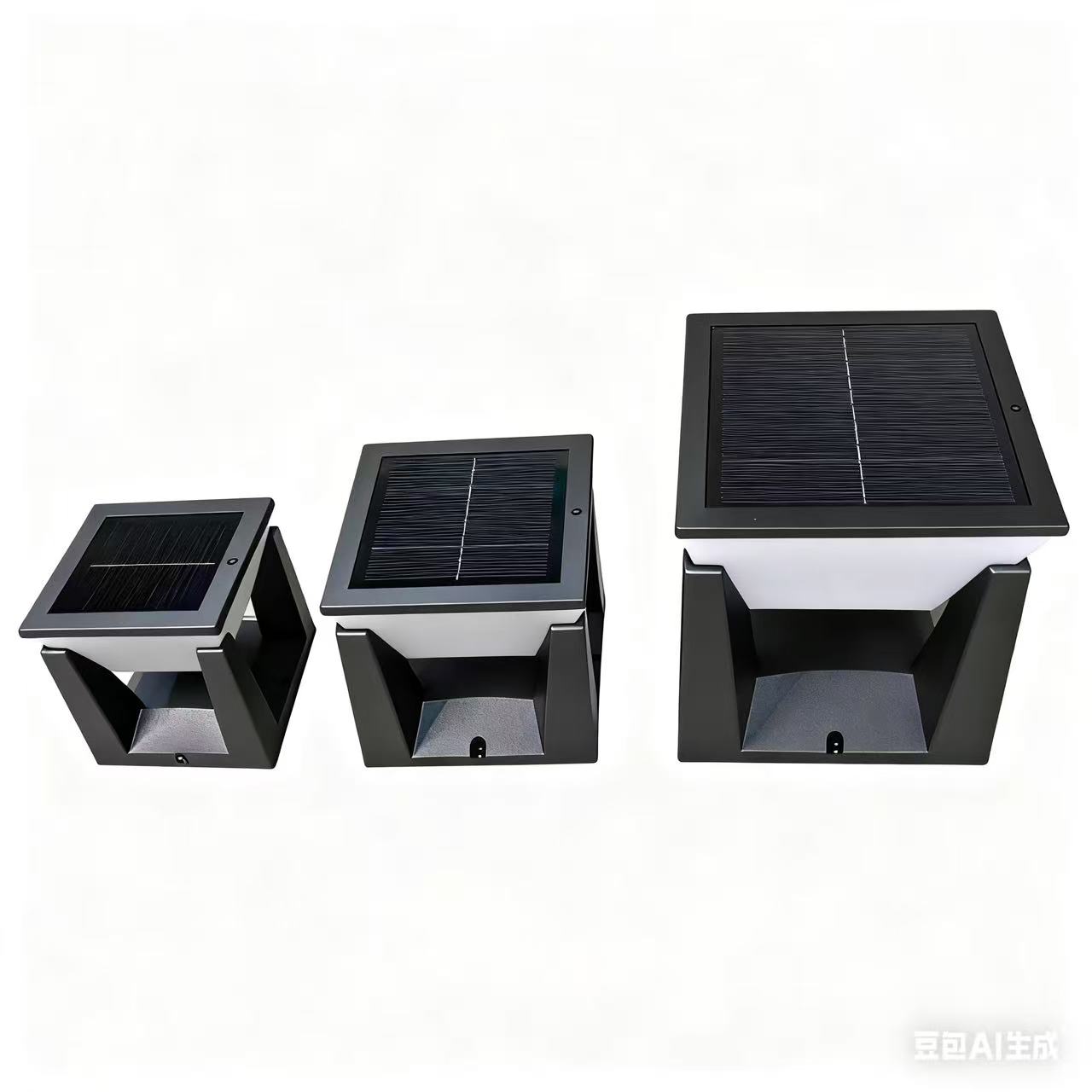 Modern Solar LED Pillar Light 20W IP65 Waterproof Landscape Door Post Wall Mount ABS PC Body Battery Included Remote Control