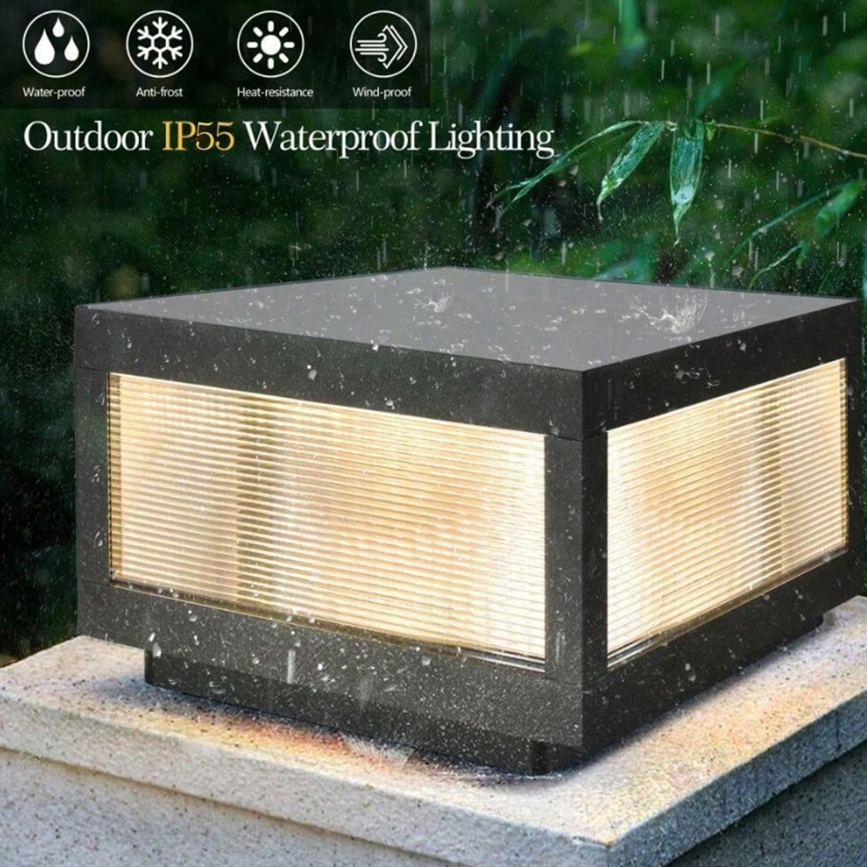 2026 Newly Outdoor LED Solar Pillar Lamp Waterproof Garden Road Top Fence Post Landscape Lighting with Battery Power Supply