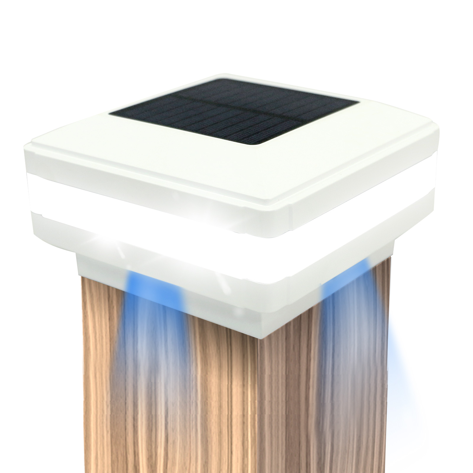 Outdoor Ip65 LED Fence Garden Yard Gate Pillar Decorative Lighting Squares Shape Solar Powered Post Cap Light Garden Lamp