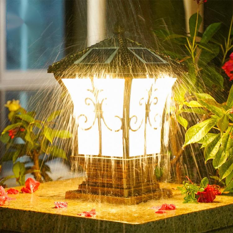 Vintage Style Solar Post Cap Light Die-cast Aluminum Outdoor Garden Pillar Lamp IP65 Waterproof Decorative Fence Top Light