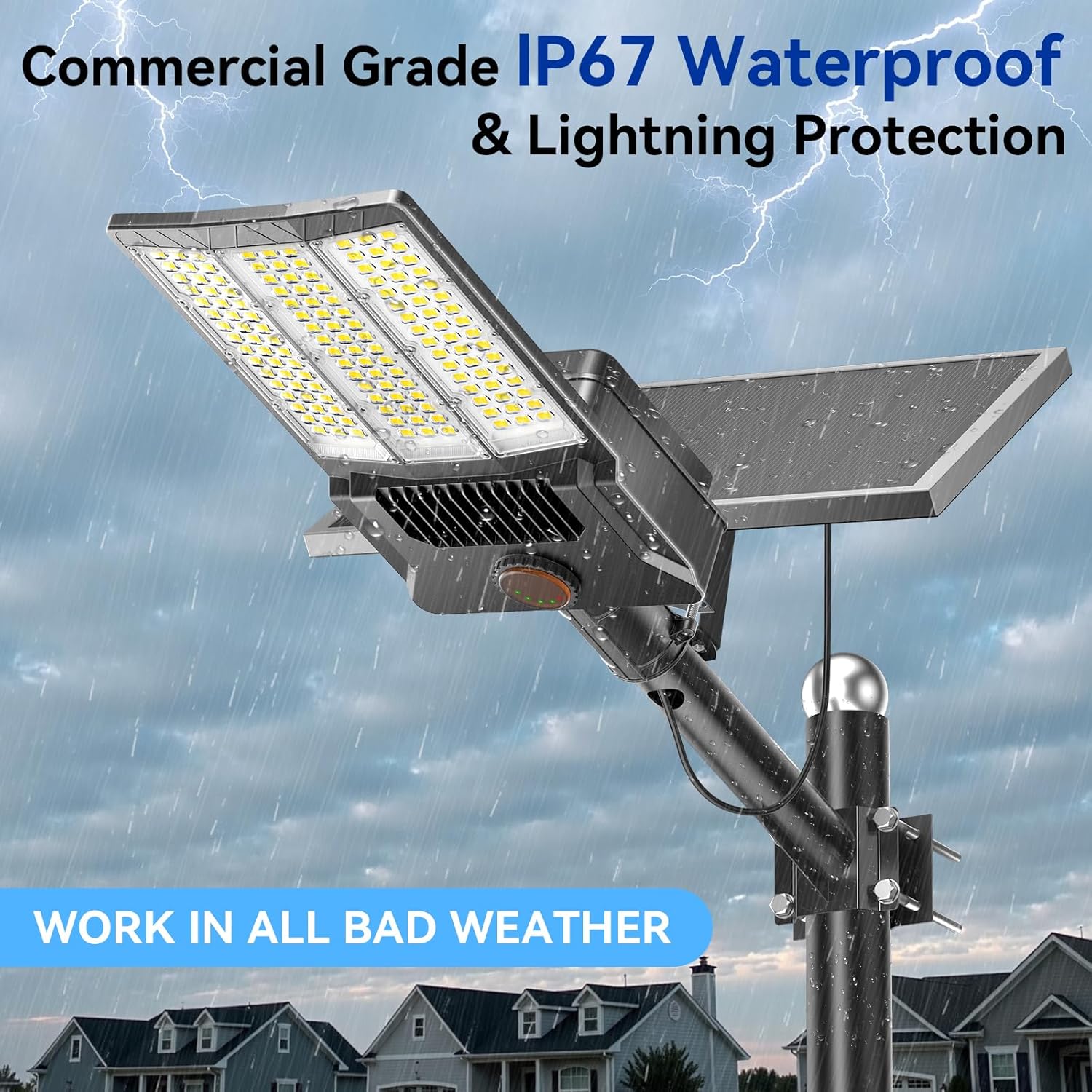 Solar Lights Outdoor Street Lights 1000W Motion Sensor IP67 Waterproof 6000K Brightest LED Security Flood Light Aluminum