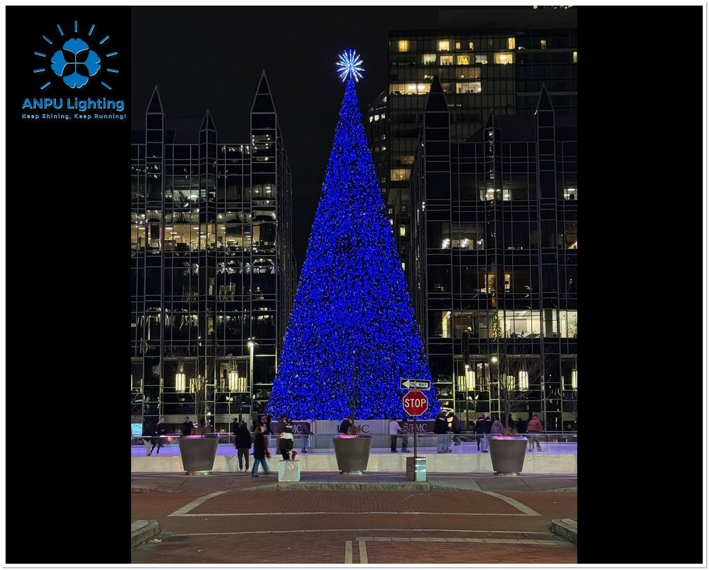 Aupu Commercial Giant Christmas Tree - RGB LED Decorative Lighting with Waterproof IP65 Rating, Suitable for Outdoor Hotels and Shopping Malls