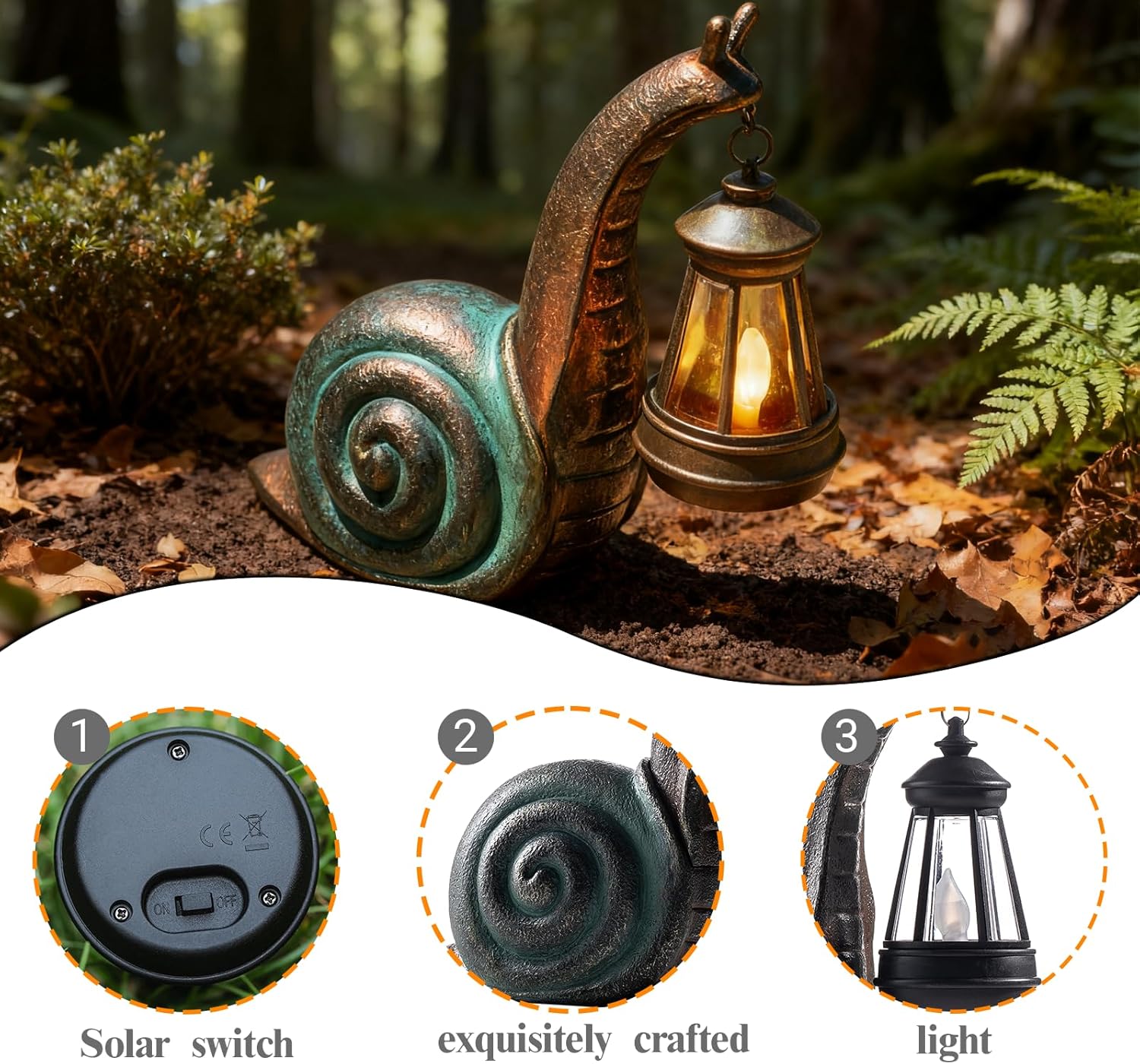Solar Garden Snail Statue Home Christmas Decorations For Patio Yard Lawn Ornaments Unique Housewarming Gifts For Birthday
