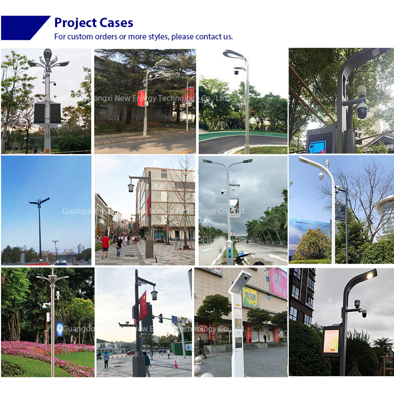 Smart Street Light Pole With Intelligent IOT System Bright LED Lighting Digital Billboard 5G CCTV EV Charger For Smart Cities
